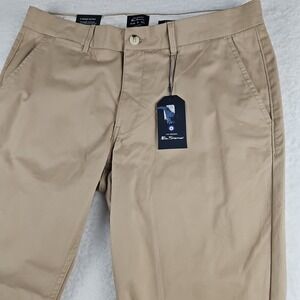 Ben Sherman Pants Men's 36Wx32L Desert Sand Pull-on Stretch Slim Fit Chinos‎